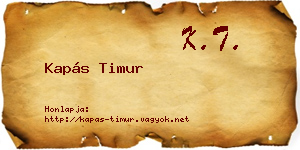 Kapás Timur névjegykártya